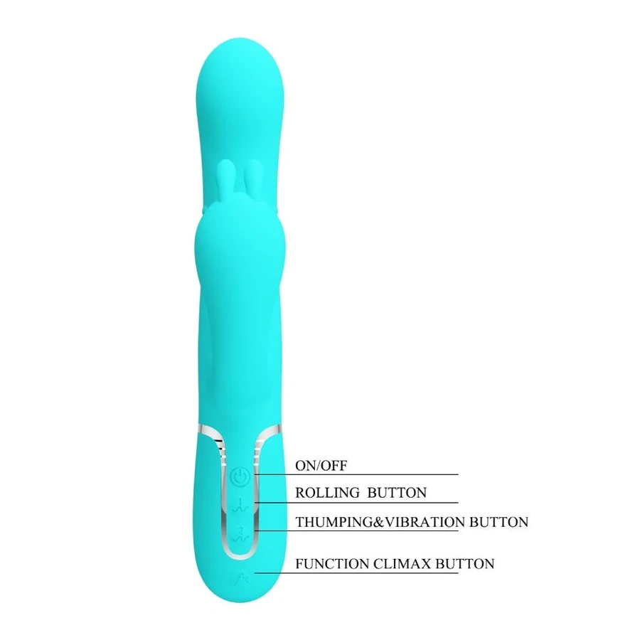 PRETTY LOVE - CAMMY 4 EN 1 VIBRATEUR MULTIFONCTION TRIPPLE RABBIT BLEU